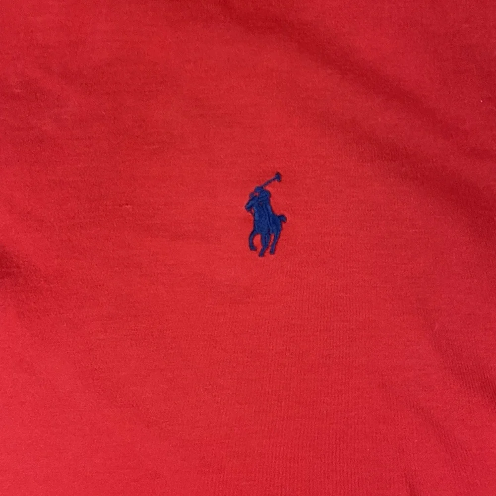 Polo Ralph Lauren Polo Shirt Size Large Red Classic Fit Short Sleeve Blue Pony‎